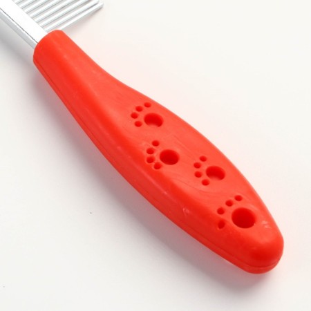 Comb "paws" with a plastic pen, 17.5 x 3 cm, red-3