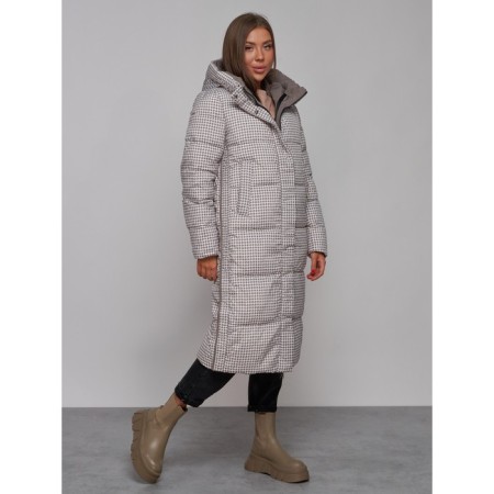Coat insulated two -sided female, size 48, brown color-17