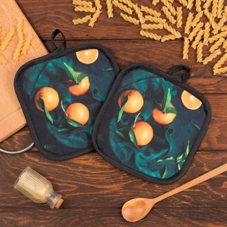 Kitchen set of the “oranges” shares of 17*17 cm - 2 pcs, 100% p/e