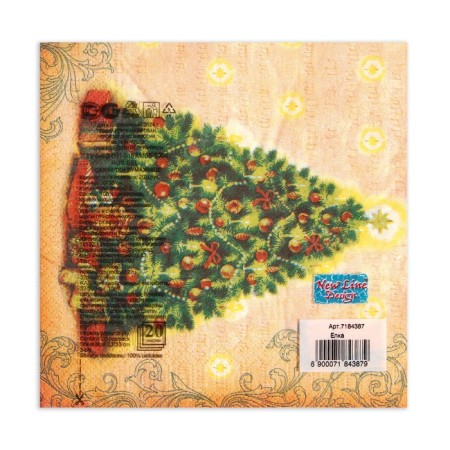 New Year's napkins Paper New Line Fresco "Christmas tree", 33x33 cm, 3 layers-2