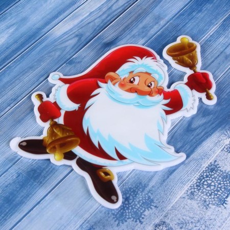 Santa Claus with bells of 13.5x17.5 cm, red-1
