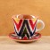 Tea couple Rishtan ceramics "Atlas", 220 ml, red mix