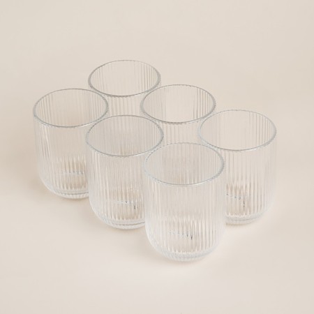 A set of glasses 6 pcs "Modern" 260 ml, 7.5x9.5 cm, round bottom, the color is transparent