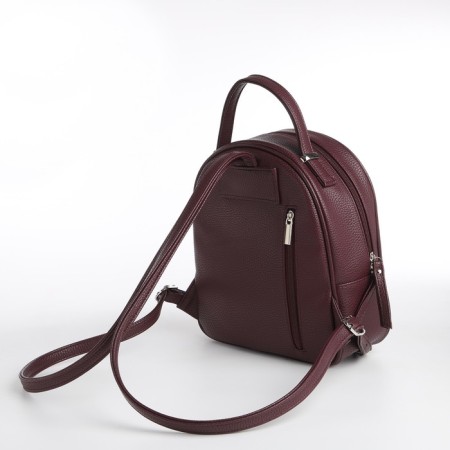 Women's backpack city, Textura, burgundy color-3