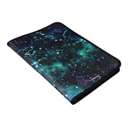 Folder d/notebooks A4, Erichkrause Emerald Stardust, zipper around plastic, white-1