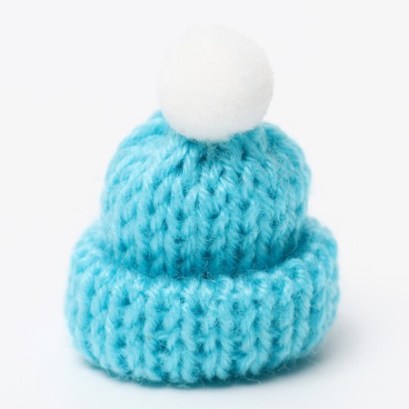 Knitted hat and scarf for toys, blue color-5