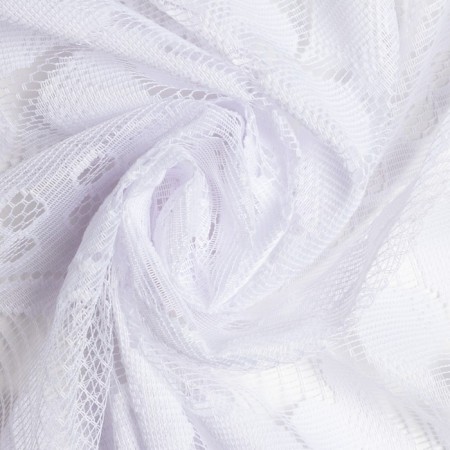 Tulle to the kitchen with curtain tape, 170x270 cm, white color, 100% polyester-3