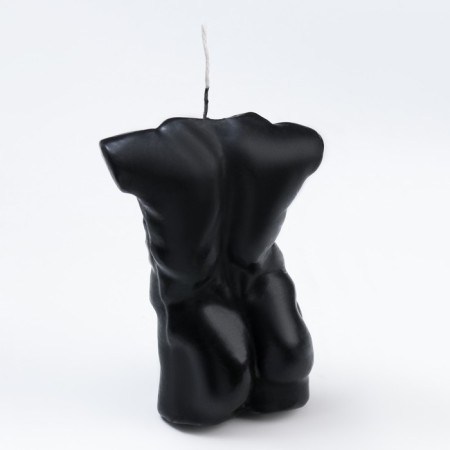 Figure candle "Male torso", 10 cm, black-4