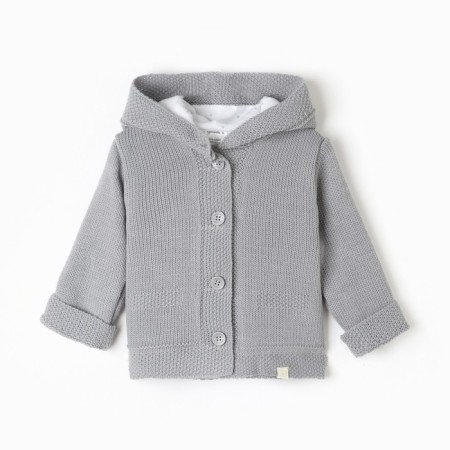 Jumper knitted baby I'm with a hood height 80-86 cm, gray