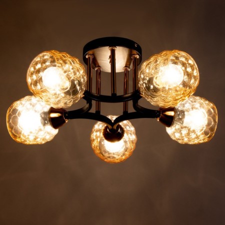 Svetogor chandelier "Love" 5x60W E27 Black 53x53x23cm-2
