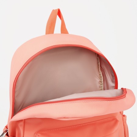 School backpack of textiles on lightning, Cute, 4 pockets, peach color-3