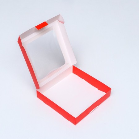 Self -charged box with a red window, 16 x 16 x 3 cm-3