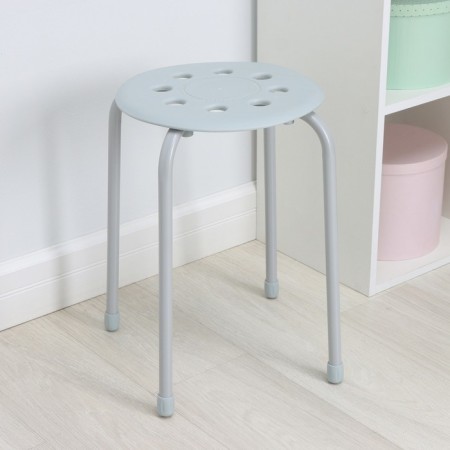 Stool with plastic seat, color mix-4