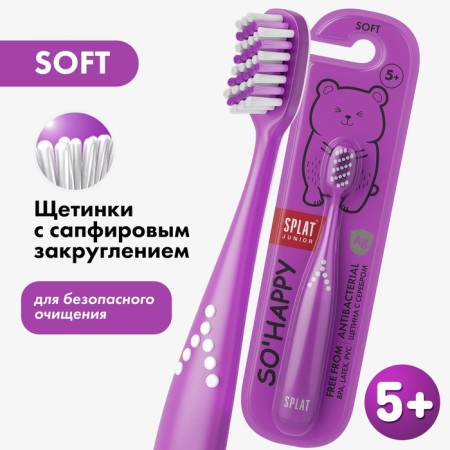 SPLAT Junior Soft toothbrush for children, mix-4