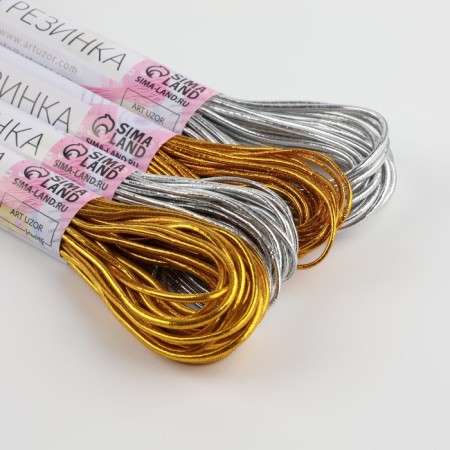 Hellets hats, 1 mm and 2 mm, 7 m, 4 pcs, gold/silver color-1