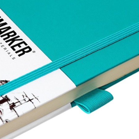 Sketchmarker sketchbook, 130 x 210 mm, 80 sheets, solid -leather cover, emerald, block 140 g/m2-5