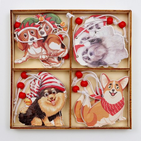 Set of suspensions in wooden gift packaging 12 pcs.13x13x2 cm-2