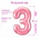 Foil ball 40 "number 3", color flamingos slim