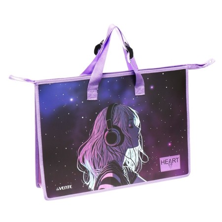 A3 folder with handles, plastic, lightning from above, Devente Listen to Your Heart, 467x338x100mm, inner pocket-1