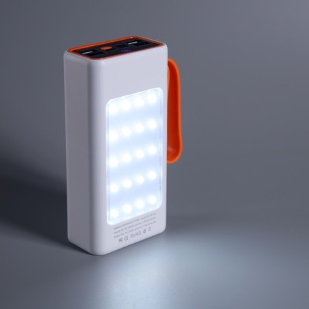 External battery YM-653, 30000 mAh, 66 W, 4USB, 3TYPE-C, lantern, fast charging, white-10