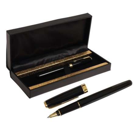 Handle Gift ball in the leatherette case, black body with gold