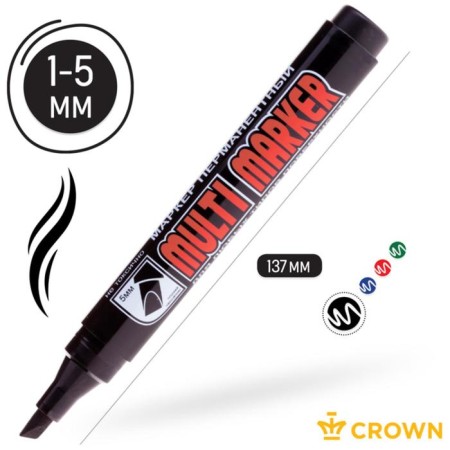 Permanent Crown Multi Marker, 5.0-1.0 mm, mowed, black-3