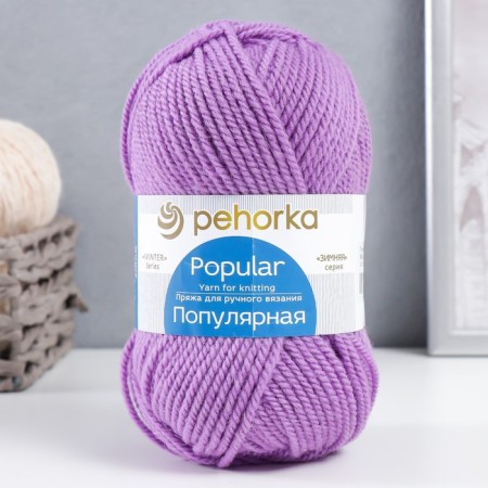 Yarn "Popular" 50 % wool, 50 % acrylic 133m/100g (389-sv.