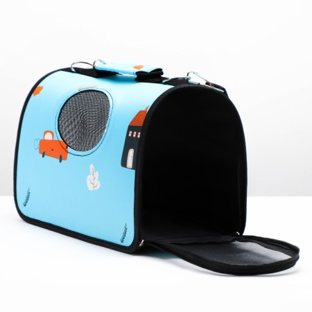 Bag - Animal Carrying "Traveler", Blue, Size S, 37.5 x 17 x 22 cm-3