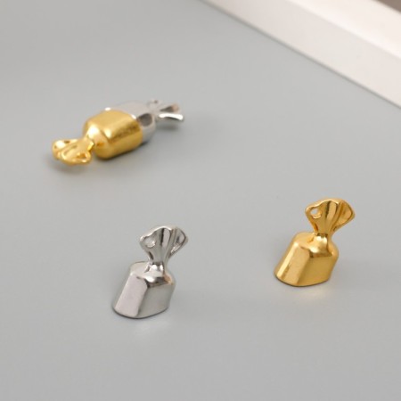 Magnetic Metal Castle "Candy" gold and silver set 2 pcs 1x3x1 cm-2