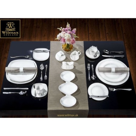 Porcelain dining Porcelain Wilmax ilona, ​​D = 24.5 cm, white color-4