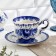 Tea pair "Tent", gzhel, porcelain, 9x15 cm