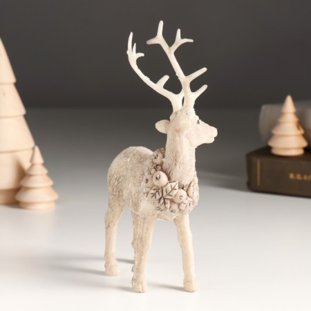 Polystone souvenir "Silver deer with a wreath on the neck" 8.6x4.5x15 cm-3