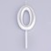 Candle in the Cake "European", number "0", 6 cm, silver