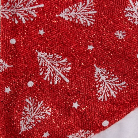 New Year's cap "snowy Christmas trees" 30x37 cm, red-1