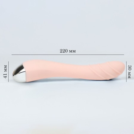 Massage vibrator, 10 modes, 22 x 3 cm, USB ZU, pink-2