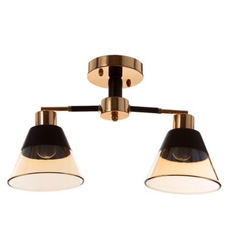 Causte "Alice" 2x60W E27 Black/gold 45x16x24cm