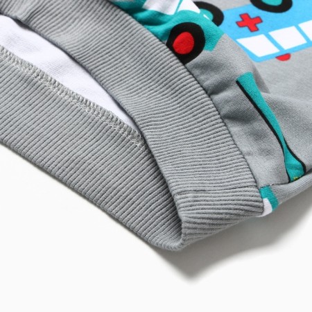 Set for a boy (sweatshirt, trousers), gray color, height 86 cm-7
