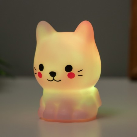 Nightlight "Cute cat" 2W LED LR44 pink 3.5x3x5.5cm-5