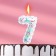 Candle in the cake "Air", number 7, 5.5 cm, white