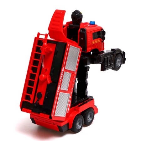 Robot radio -controlled "fire machine", transforms, light and sound effects-6