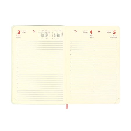 Daternage Dated 2024 A5 176 sheets, Devente.nobile, soft cover of artificial leather, lies, cream block 70 g/m2, coral-12