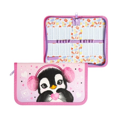 Penal 1 section 105 x 190 mm, Hatber "Penguin Mi-Mi", laminated cardboard, pink (volumetric 3D risun) NPN_43014