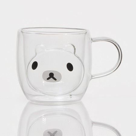 Glass mug with double walls "Panda", 300 ml-1