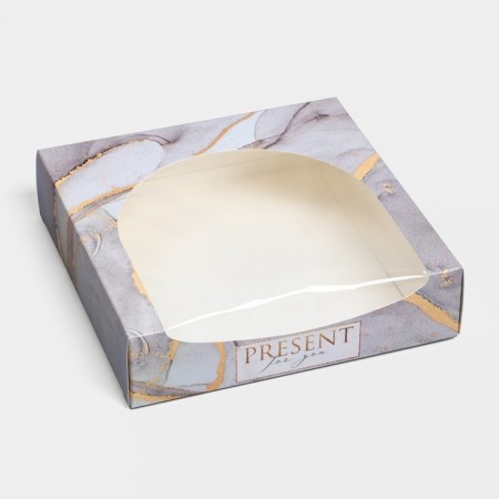 Confectionery packaging, box with PVC window, Present for You, 20 x 20 x 5 cm
