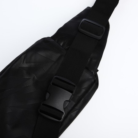 Bag on one shoulder with a zipper, 3 outer pockets, black color-3