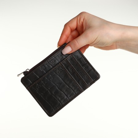 Busmel on leather, Textura, 8 cards, brown color-1
