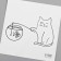 Tattoo on the body black "fishing cat" 6x6 cm