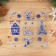 A set of stickers on the windows "New Year" blue, Christmas tree, house, 37 x 37 cm