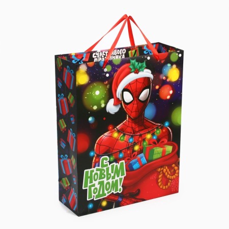 New Year. Gift package, 31x40x11.5 cm, packaging, spider-man-1