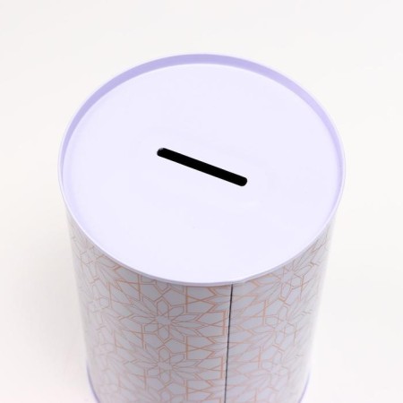 Piggy bank Metal Bank "Golden Patterns on White" MIX 15x10x10 cm-4
